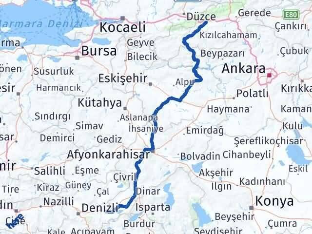 Bolu Bozkurt Denizli Arası Kaç Km - Yol Haritası