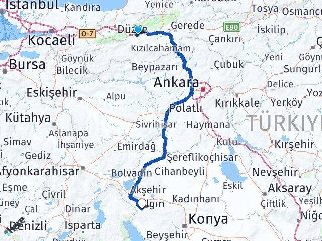 Bolu Doğanhisar Konya Arası Kaç Km - Yol Haritası