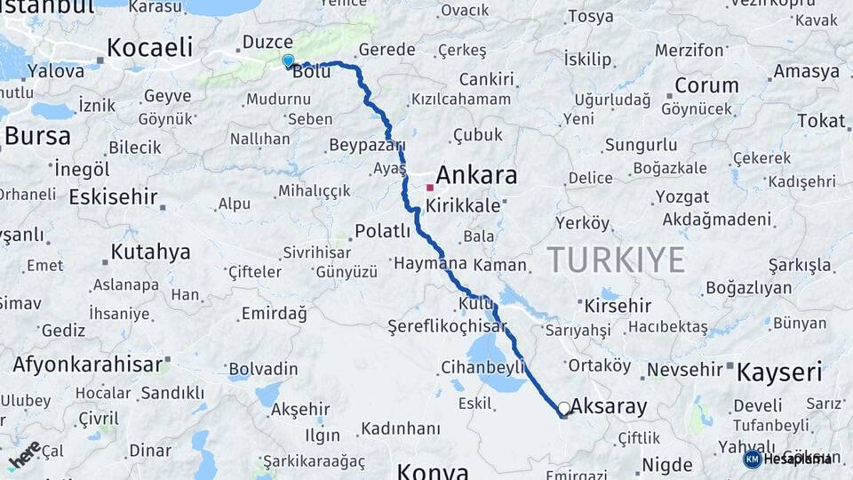 Bolu Gölköy Arası Kaç Km - Yol Haritası