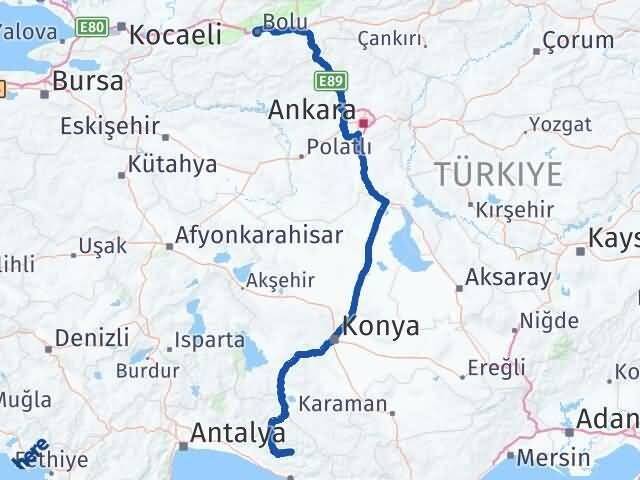 Bolu Gündoğmuş Antalya Arası Kaç Km - Yol Haritası