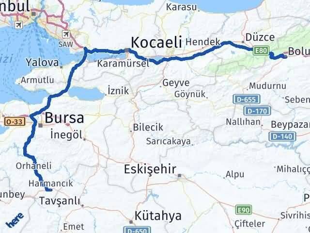 Bolu Harmancık Bursa Arası Kaç Saat? Yol Haritası, Yakıt, Rota ve Mesafe Hesaplama Bolu Harmancık Bursa Arası Kaç Km? Kaç Saat? Yol Haritası