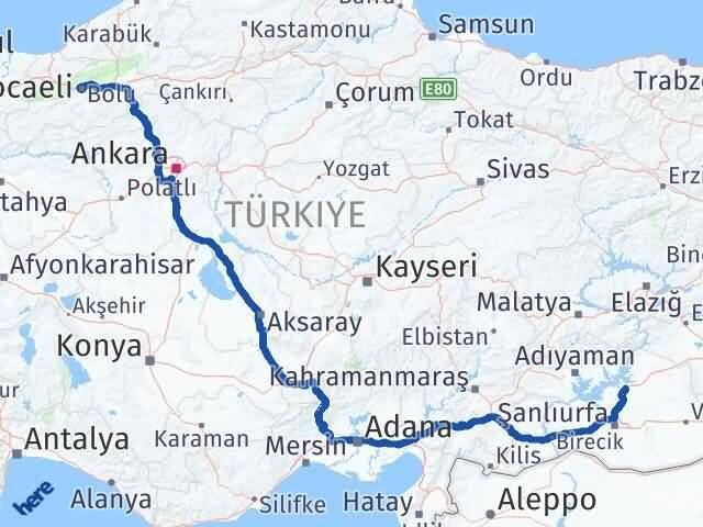Bolu Hilvan Şanlıurfa Arası Kaç Km - Yol Haritası