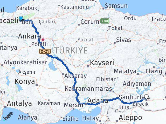 Bolu Karaköprü Şanlıurfa Arası Kaç Km - Yol Haritası
