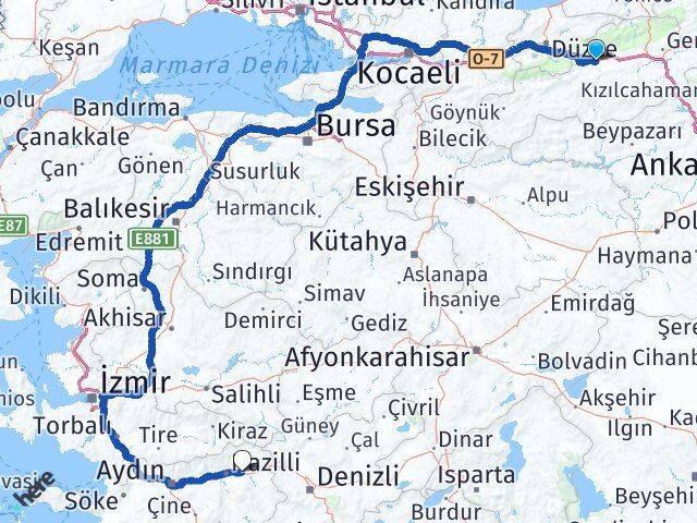 Bolu Kuyucak Aydın Arası Kaç Km - Yol Haritası