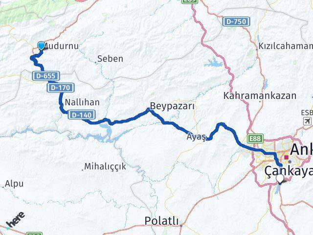 Bolu Mudurnu Gölbaşı Ankara Arası Kaç Km - Yol Haritası