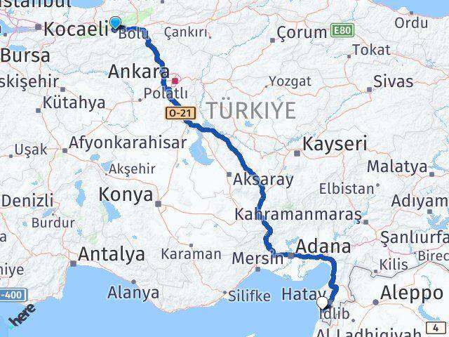 Bolu Samandağ Hatay Arası Kaç Km - Yol Haritası
