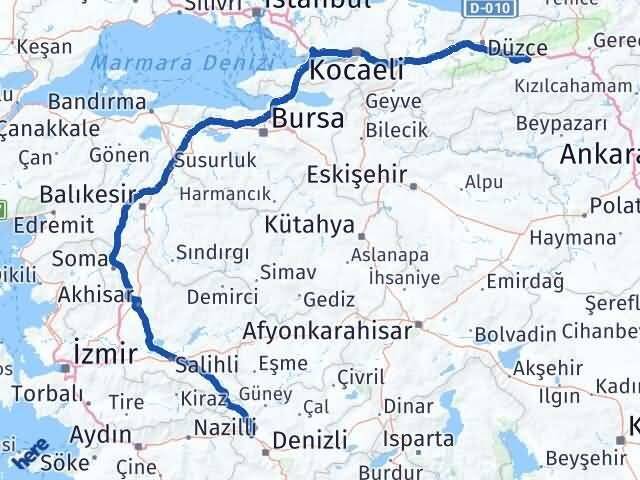 Bolu Sarayköy Denizli Arası Kaç Km - Yol Haritası