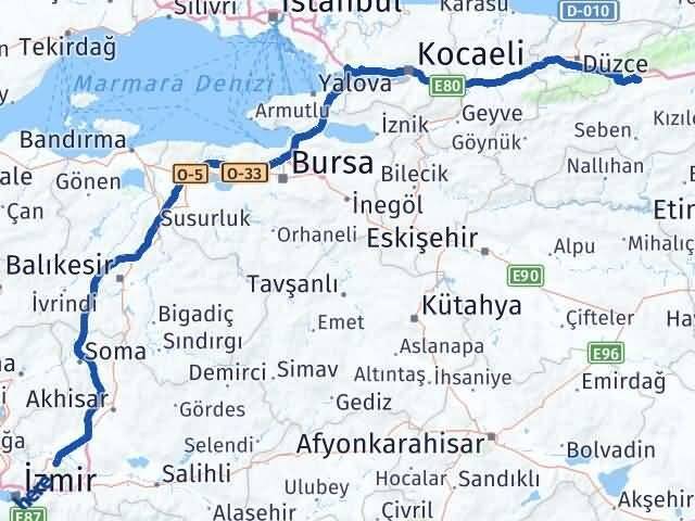 Bolu Şehzadeler Manisa Arası Kaç Km - Yol Haritası