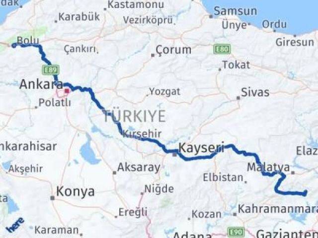 Bolu Sincik Adıyaman Arası Kaç Km - Yol Haritası