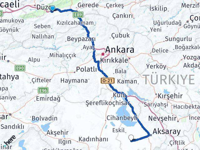 Bolu Sultanhanı Aksaray Arası Kaç Km - Yol Haritası