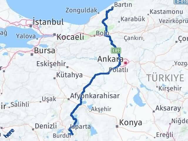 Burdur Ağlasun Bartın Arası Kaç Km - Yol Haritası