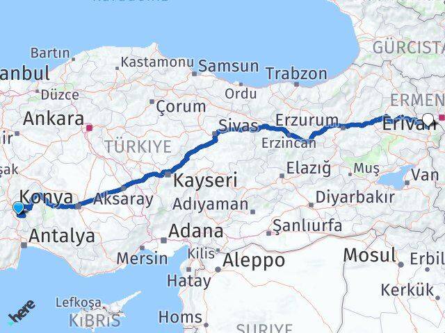 Burdur Ağlasun Iğdır Arası Kaç Km - Yol Haritası