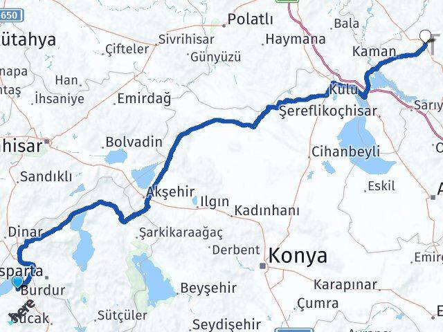 Burdur Akpınar Kırşehir Arası Kaç Saat? Yol Haritası, Yakıt, Rota ve Mesafe Hesaplama Burdur Akpınar Kırşehir Arası Kaç Km? Kaç Saat? Yol Haritası