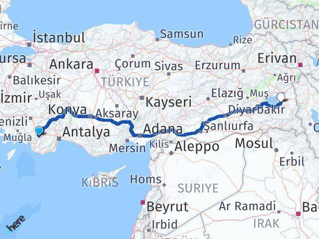 Burdur Altınyayla Van Arası Kaç Km - Yol Haritası