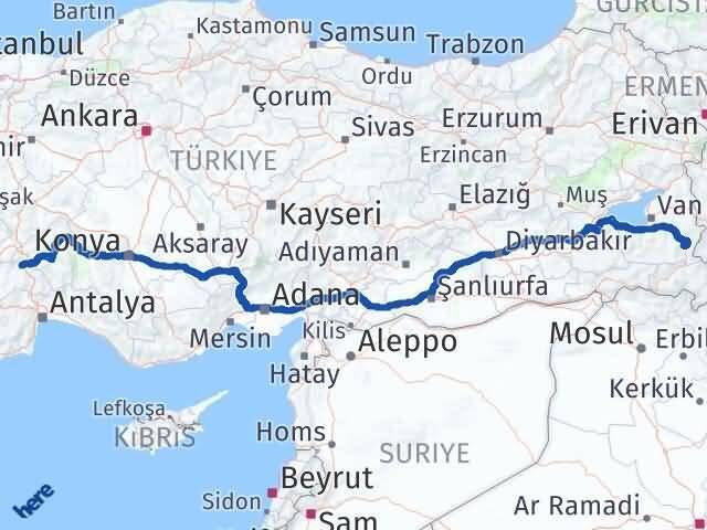 Burdur Başkale Van Arası Kaç Km - Yol Haritası