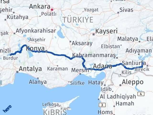 Burdur Bozova Şanlıurfa Arası Kaç Km - Yol Haritası