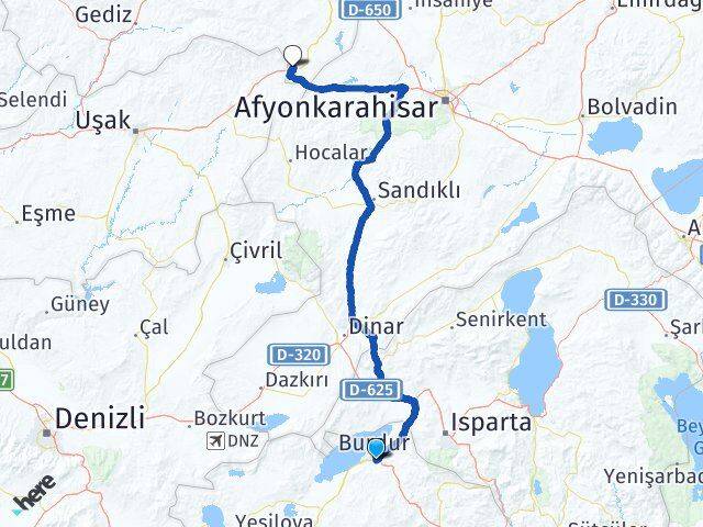 Burdur Dumlupınar Kütahya Arası Kaç Km - Yol Haritası