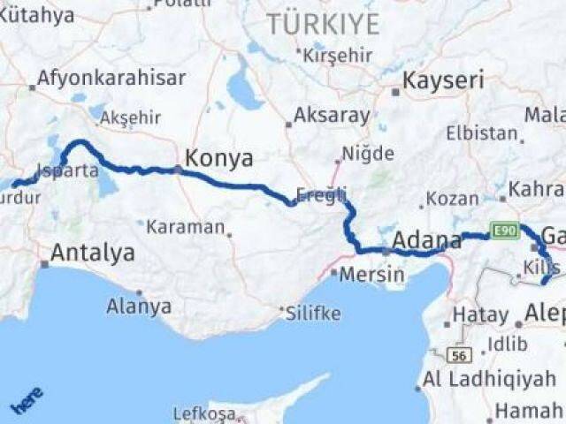 Burdur Elbeyli Kilis Arası Kaç Km - Yol Haritası