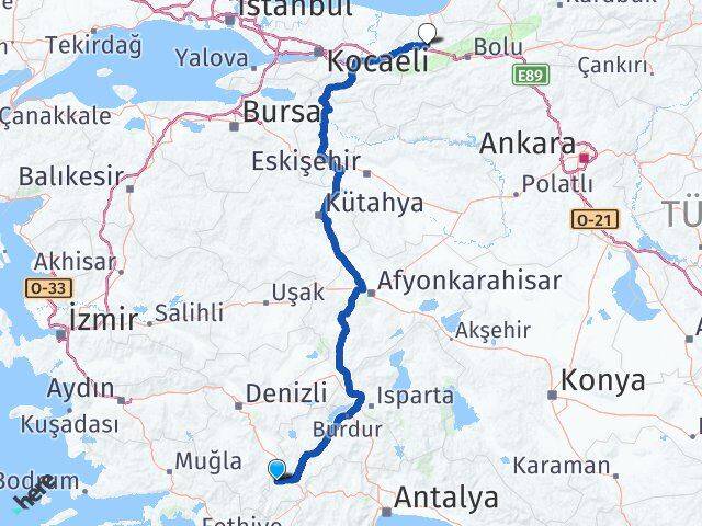 Burdur Gölhisar Düzce Arası Kaç Km - Yol Haritası