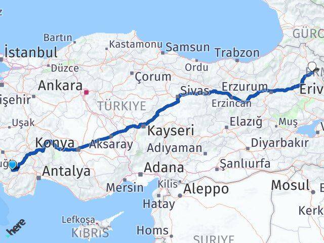 Burdur Gölhisar Kars Arası Kaç Km - Yol Haritası