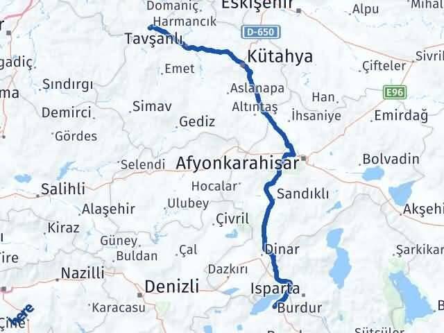 Burdur Harmancık Bursa Arası Kaç Km - Yol Haritası