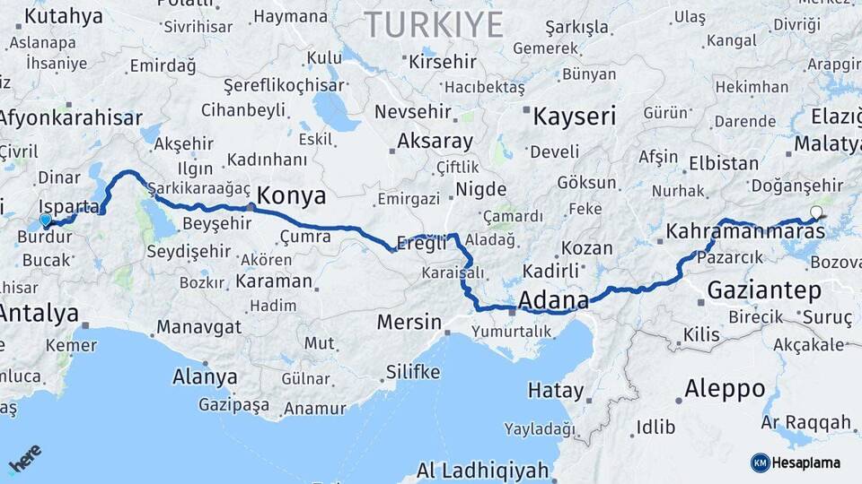 Burdur Kahta Adıyaman Arası Kaç Km - Yol Haritası