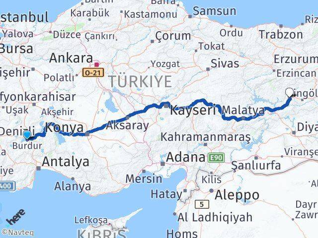 Burdur Karakoçan Elazığ Arası Kaç Km - Yol Haritası