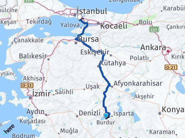 Burdur Kartal İstanbul Arası Kaç Km - Yol Haritası