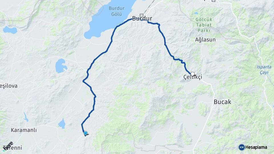 Burdur Kemer Çeltikçi Arası Kaç Km - Yol Haritası