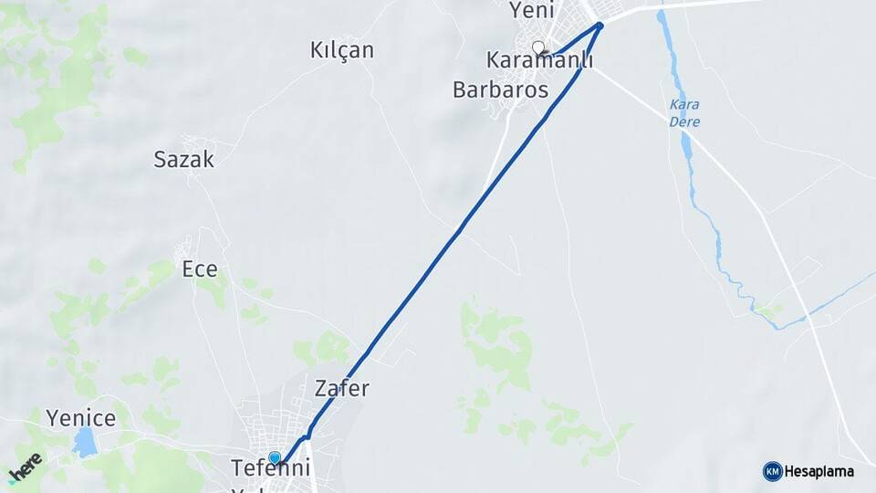 Burdur Tefenni Karamanlı Arası Kaç Km - Yol Haritası