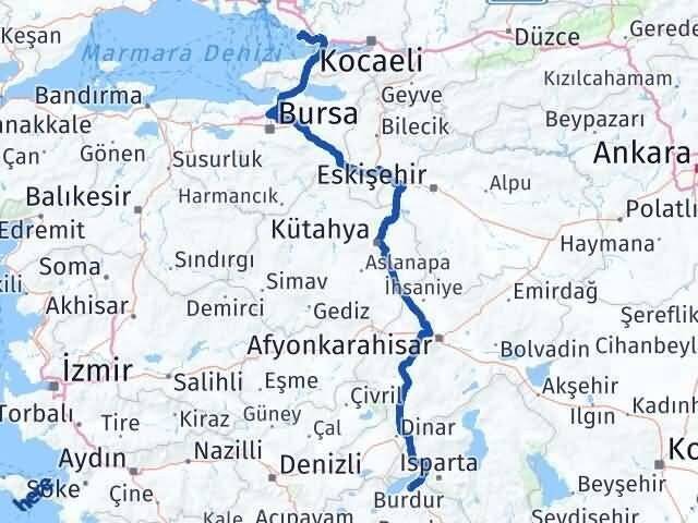 Burdur Tuzla İstanbul Arası Kaç Km - Yol Haritası