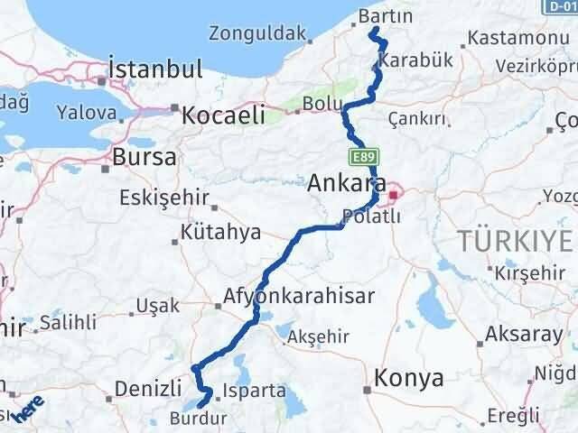 Burdur Ulus Bartın Arası Kaç Km - Yol Haritası