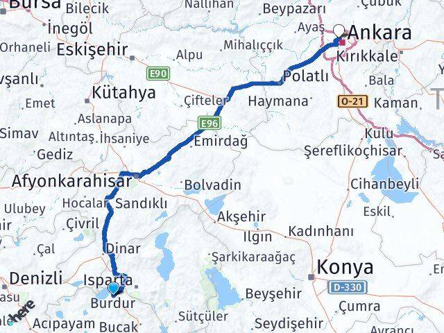 Burdur Yenimahalle Ankara Arası Kaç Km - Yol Haritası