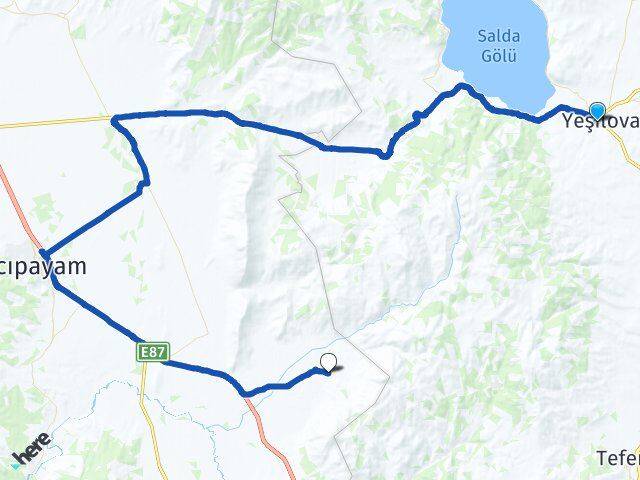 Burdur Yeşilova Acıpayam Denizli Arası Kaç Km - Yol Haritası