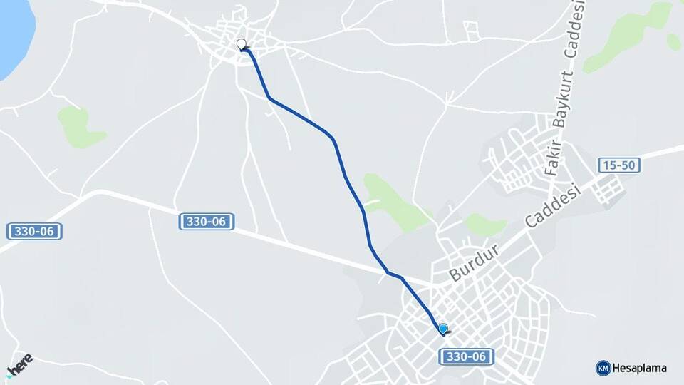 Burdur Yeşilova Kayadibi Yeşilova Arası Kaç Km - Yol Haritası