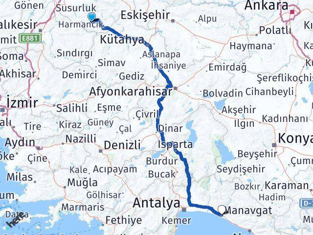 Bursa Büyükorhan Manavgat Antalya Arası Kaç Saat? Yol Haritası, Yakıt, Rota ve Mesafe Hesaplama Bursa Büyükorhan Manavgat Antalya Arası Kaç Km? Kaç Saat? Yol Haritası