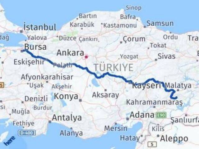 Bursa Çelikhan Adıyaman Arası Kaç Km - Yol Haritası