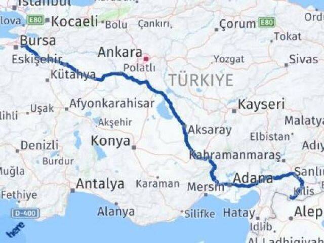 Bursa Kestel Kilis Arası Kaç Km - Yol Haritası