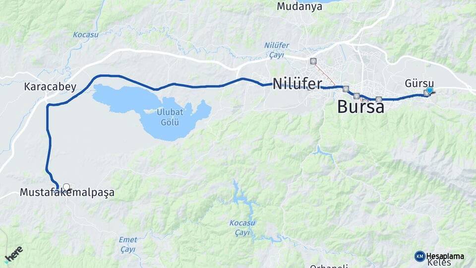 Bursa Kestel Mustafakemalpaşa Arası Kaç Km - Yol Haritası