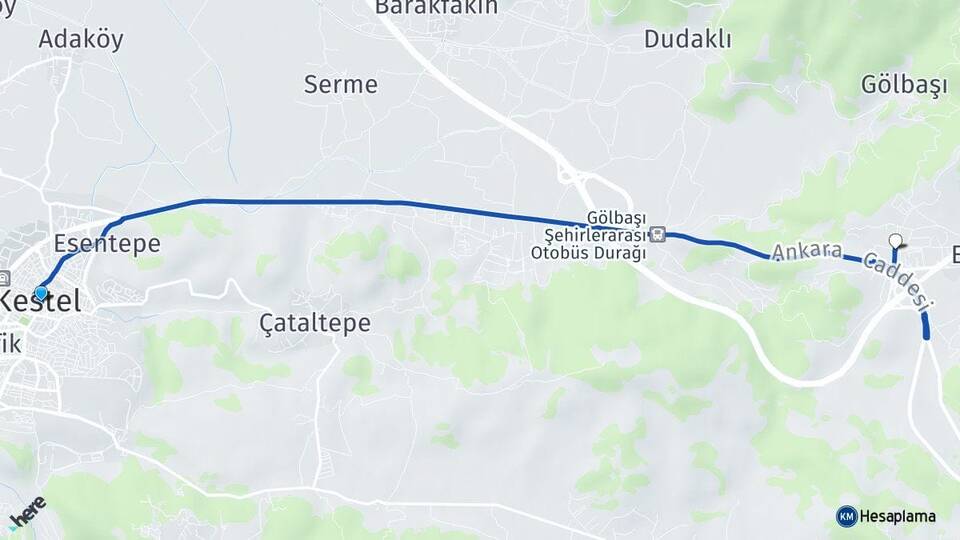 Bursa Kestel Turanköy Kestel Arası Kaç Km - Yol Haritası