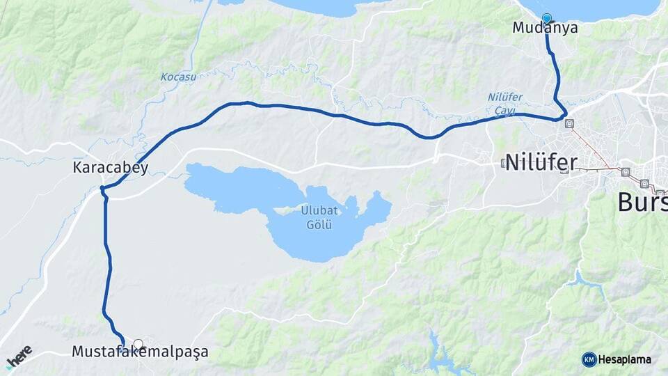 Bursa Mudanya Mustafakemalpaşa Arası Kaç Km - Yol Haritası