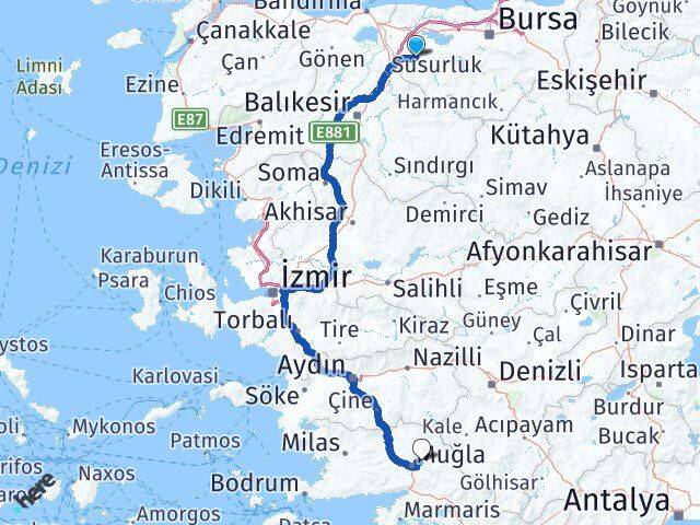 Bursa Mustafakemalpaşa Menteşe Muğla Arası Kaç Saat? Yol Haritası, Yakıt, Rota ve Mesafe Hesaplama Bursa Mustafakemalpaşa Menteşe Muğla Arası Kaç Km? Kaç Saat? Yol Haritası