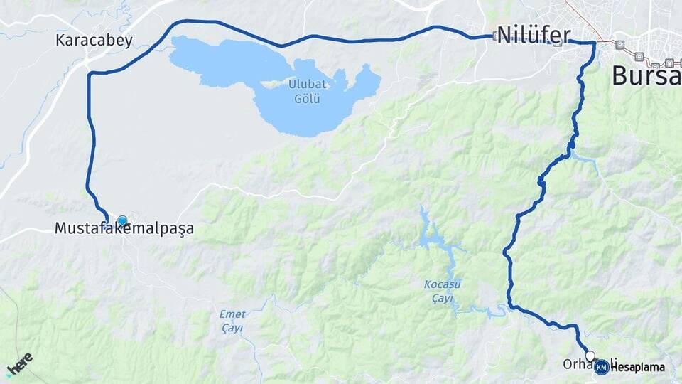 Bursa Mustafakemalpaşa Orhaneli Arası Kaç Km - Yol Haritası