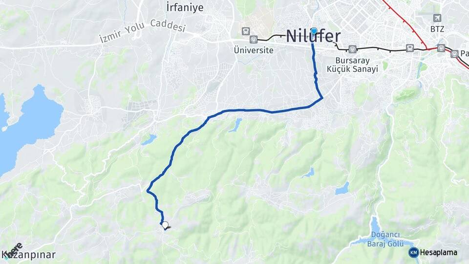 Bursa Nilüfer Güngören Nilüfer Arası Kaç Km - Yol Haritası