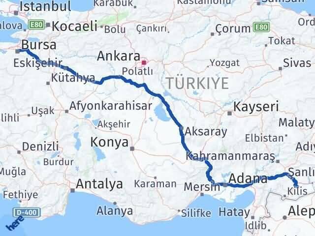 Bursa Oğuzeli Gaziantep Arası Kaç Km - Yol Haritası