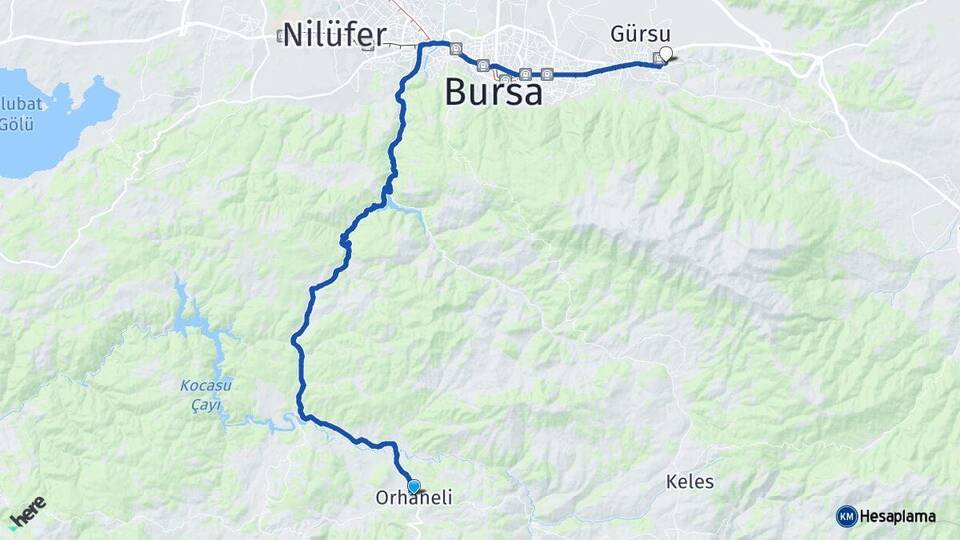 Bursa Orhaneli Kestel Arası Kaç Km - Yol Haritası