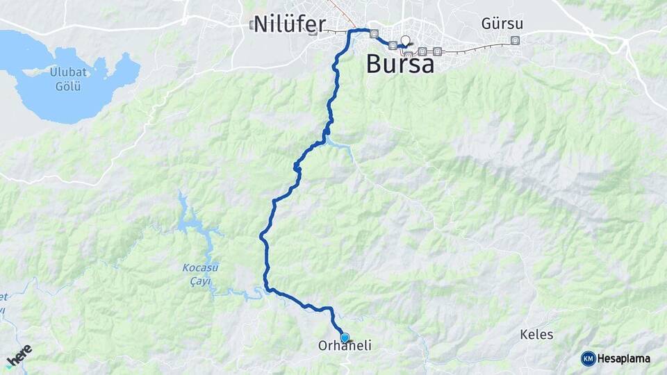 Bursa Orhaneli Osmangazi Arası Kaç Km - Yol Haritası