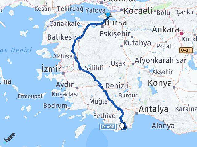 Bursa Orhangazi Demre Antalya Arası Kaç Saat? Yol Haritası, Yakıt, Rota ve Mesafe Hesaplama Bursa Orhangazi Demre Antalya Arası Kaç Km? Kaç Saat? Yol Haritası