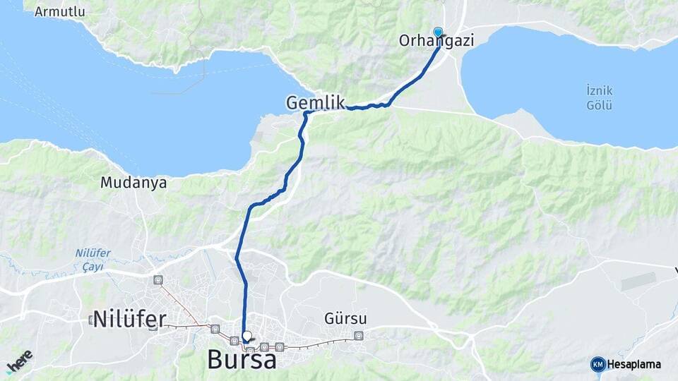 Bursa Orhangazi Osmangazi Arası Kaç Km - Yol Haritası