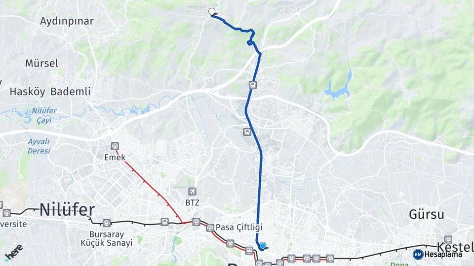 Bursa Osmangazi Gündoğdu Osmangazi Arası Kaç Km - Yol Haritası